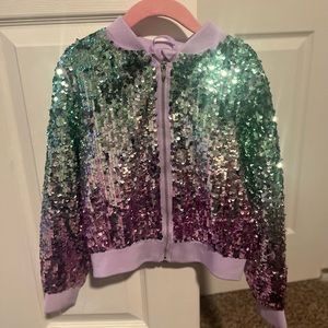 Girls sequin bomber jacket H&M size 6-7